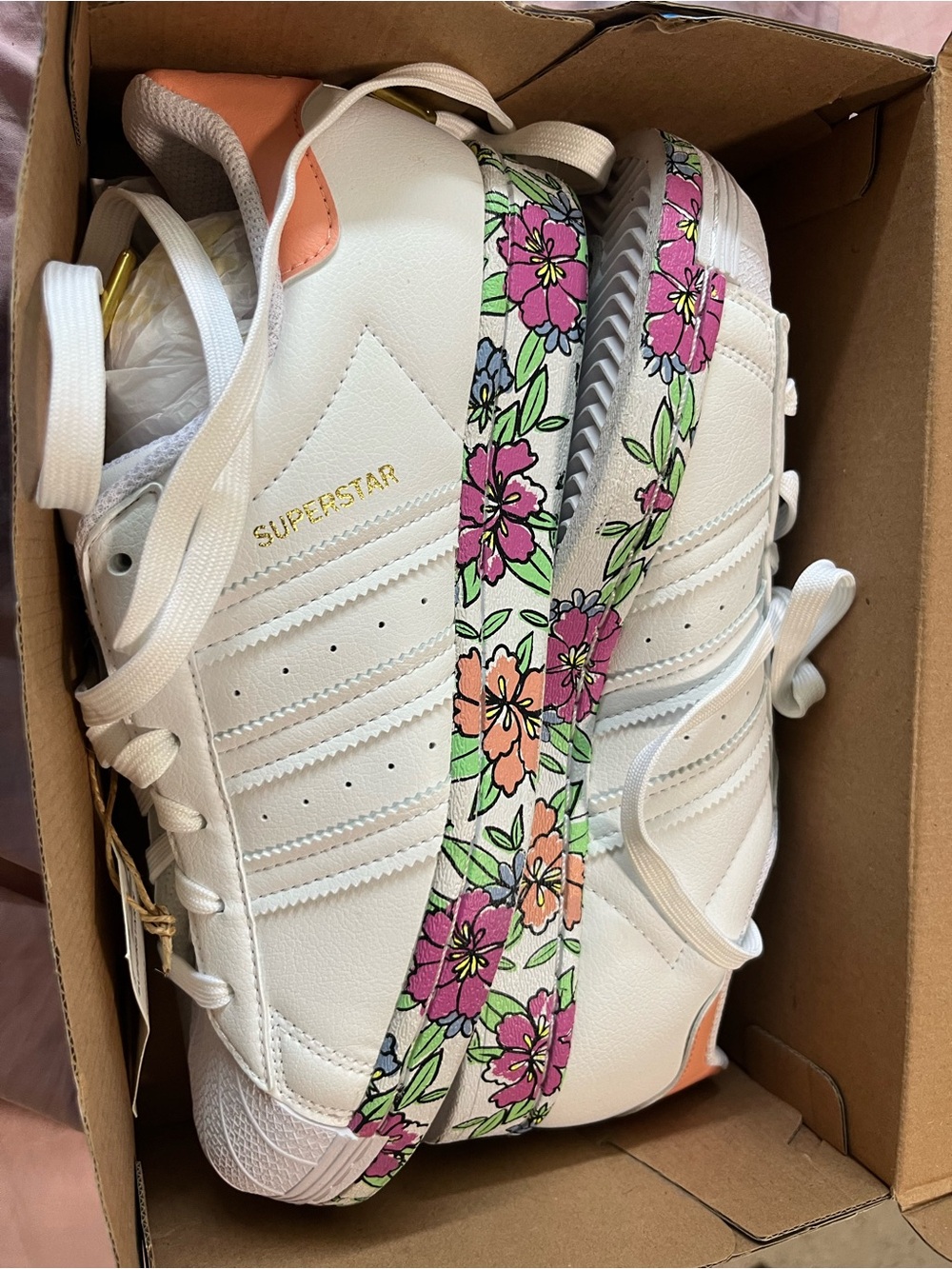 Adidas superstar flower sneakers